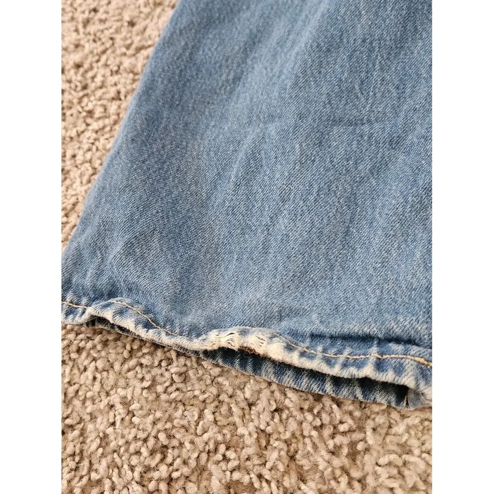Old Navy Kids Wide Leg Floral Embroidered Jeans Light Wash Blue 5T